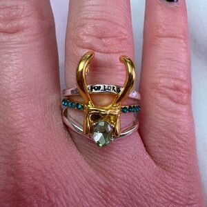 Marvel Loki silver and gold set of 3 rings